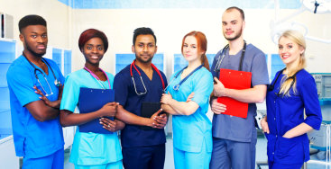 nurses smiling